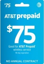  75.00 AT T FASTEST PREPAID REFILL DIRECT to PHONE   GET IT TODAY-TRUSTED SELLER