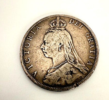 1889 Great Britain Florin Two Shilling Queen Victoria .925 Fine Silver