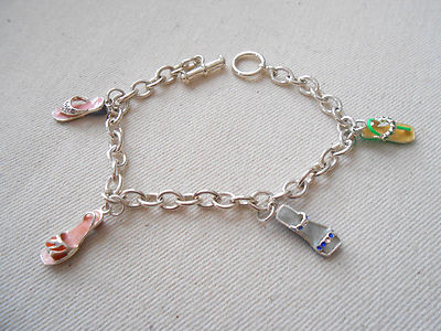 Sterling Silber Flip Flop Sandale Armband 151519