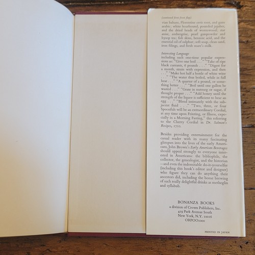 Early American Beverages By John Hull Brown 1966 Hardcover Book Printed In Japan - Picture 15 of 23