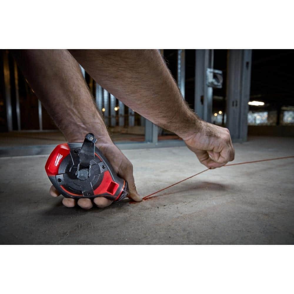 100 Ft. Bold Line Chalk Reel Kit with Red Chalk and 7 In. Rafter Square