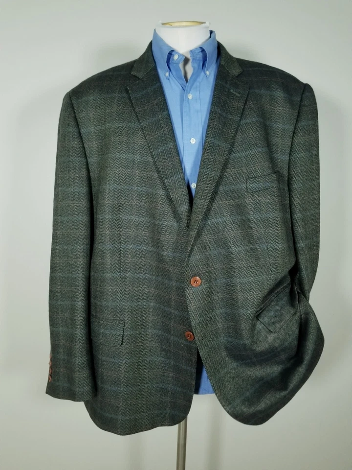 Chaqueta Blazer Abrigo Deportivo 56R Portly MAGEE Verde Naranja Azul Rosa Tweed a Cuadros Foto 3 de 4