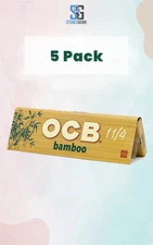 OCB Bamboo 1 1/4 Rolling Papers 50 Lvs - Authentic OCB Product - 5 PACK!