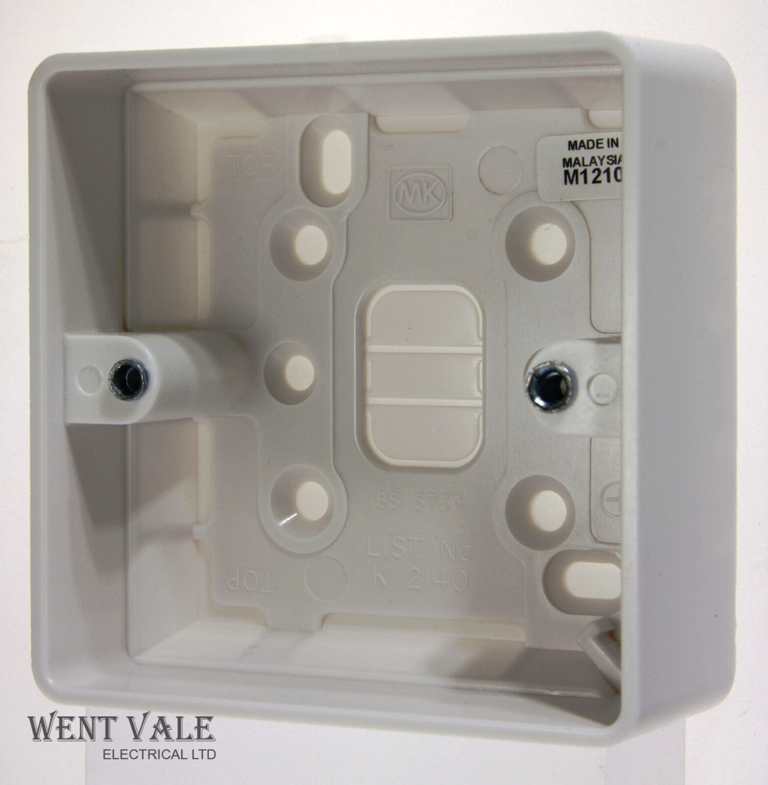 MK Logic Plus - K2140WHI - 30mm Deep Moulded Surface Single Box New