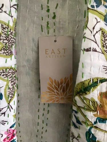 EAST COAT COTTON KANTHA STYLE MULTI COLOURED IVORY BACKGROUND SIZE M/L BNWT - Picture 17 of 21