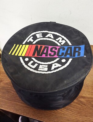 Vintage NASCAR Team USA Set Of 4 Plates & Spoons In Case Party Tailgate