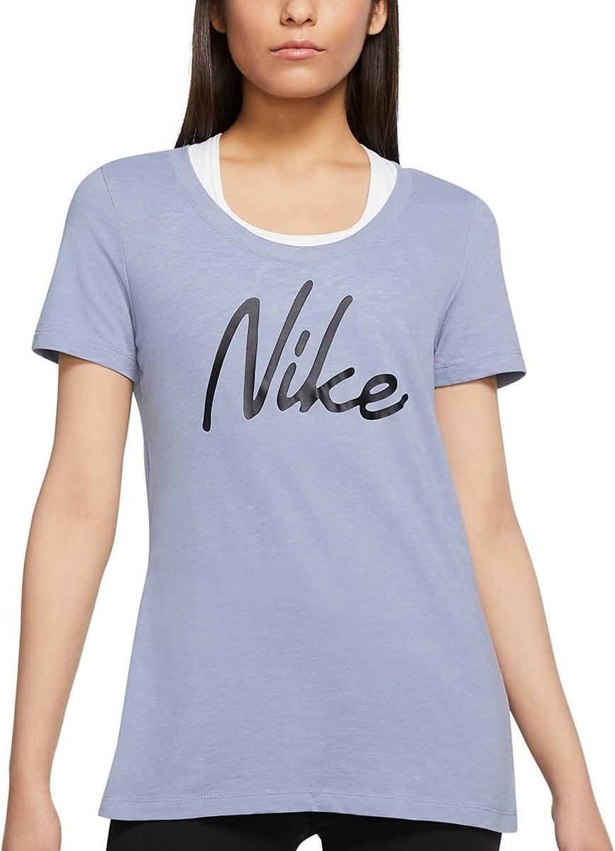 【ナイキ】スウッシュ Tシャツ Nike 289866 Women's Dri-FIT -T-Shirt, Ashen Slate/iris
