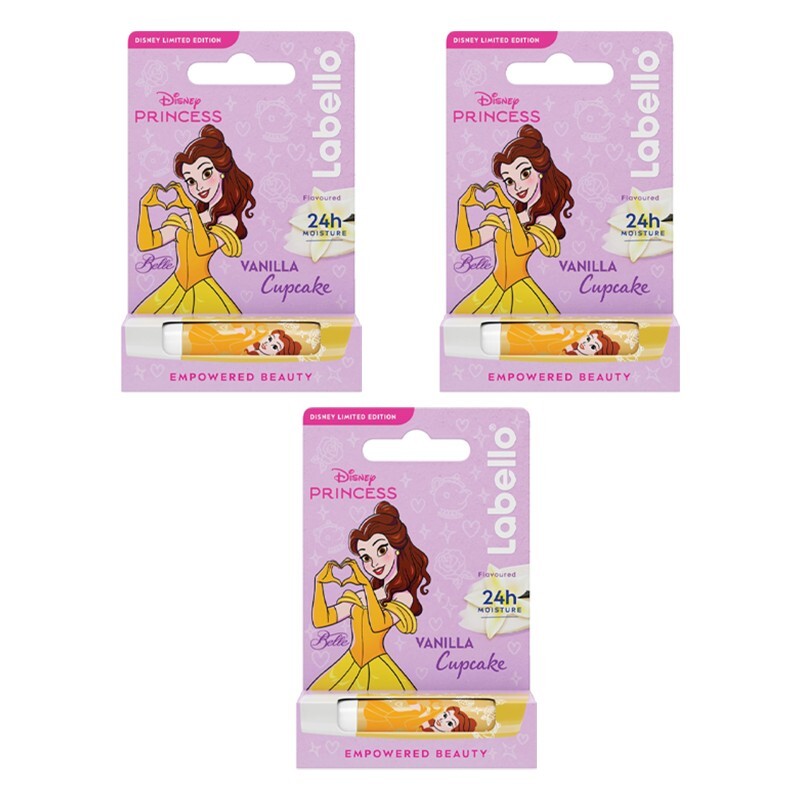 3pz LABELLO DISNEY PRINCESS VANILLA Cupcake Burrocacao labbra bambine 4,8g