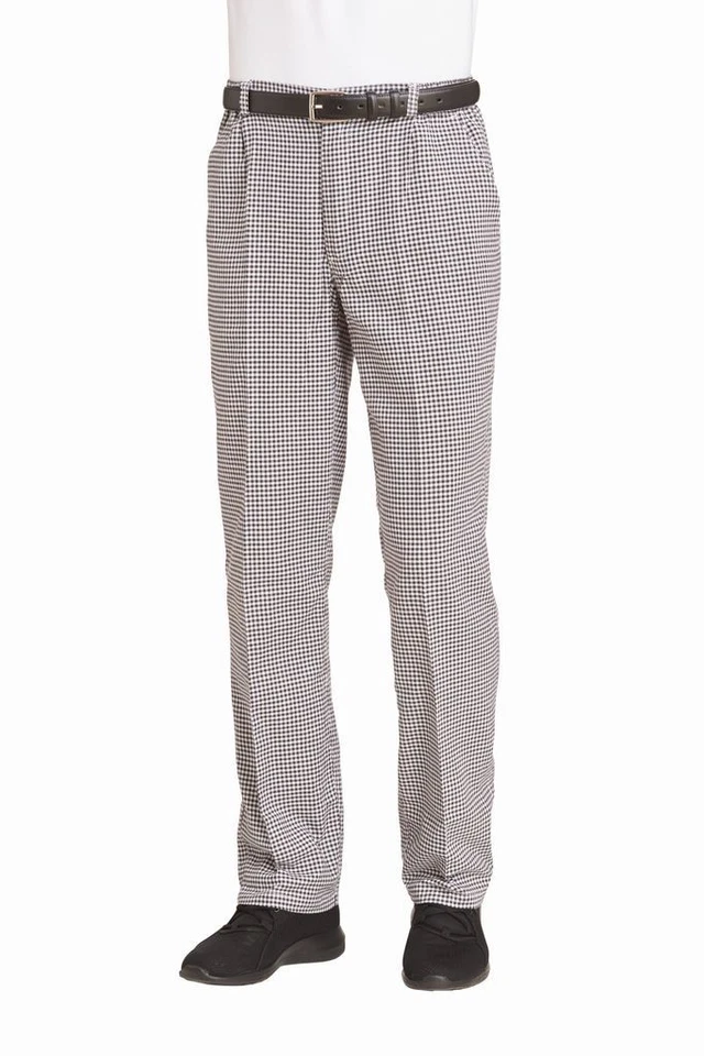 Kochhose Bäckerhose Berufshose Leiber Damen Herren Unisex schwarz/weiß Neu+OVP