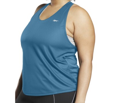 NWT Reebok Womens Identity Cross Training Tank Top Blue Plus Size 1X $40 JJ402