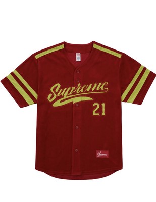 supreme velour baseball jersey