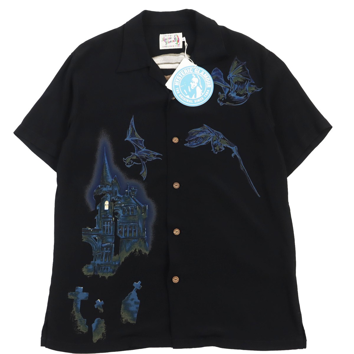 トップス hysteric glamour grim reaper shirt Hysteric Glamour GRIM REAPER Open Collar Shirt / Short