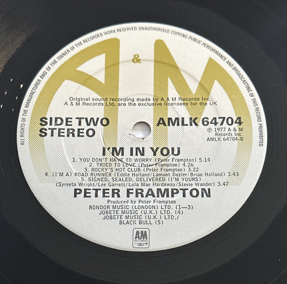 Peter Frampton – I'm In You  12"  Vinyl Album A&M Records EX / NM Condition - Image 4 of 4