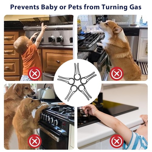 5 Pack Stove Knob Locks Proof Oven Knobs Covers Stove Child Safety Guards Door K - Picture 6 of 6