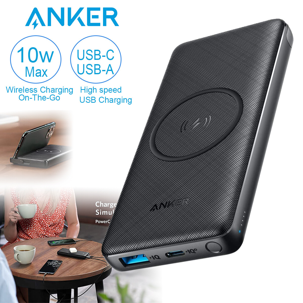 Anker III 10K Wireless Bank Portable USB-C Charger 194644047108 |