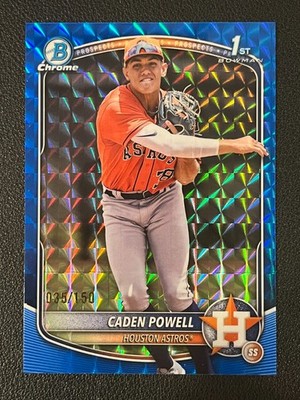 Caden Powell 2025 Bowman Chrome 1st Blue Geometric /150 Astros