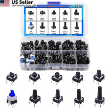 EGSCST 228PCS 10 Values 6x6mm 7x7mm Tactile Push Button Switch Assortment...