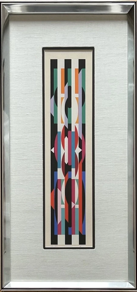 Serigrafía enmarcada limitada firmada por Yaacov Agam H.C/18 +-x9 más/menos veces nueve Foto 2 de 4