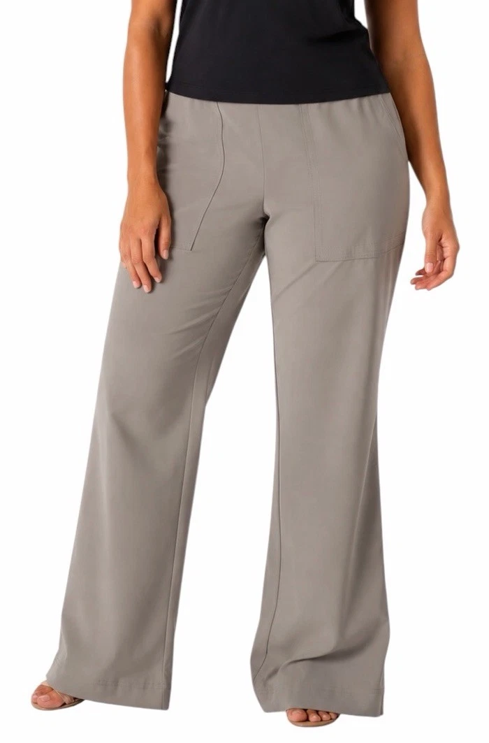 Athleta Chelsea Wide Leg Pants 16 Tall Featherweight Stretch Travel NEW