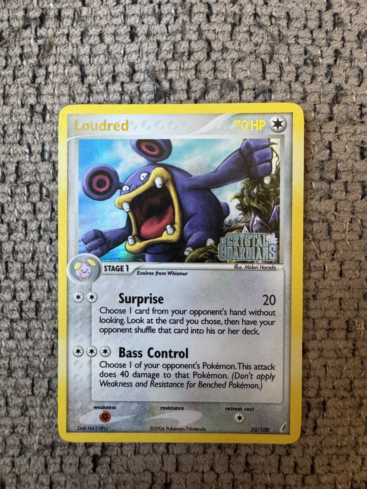 2006 Pokemon EX Crystal Guardians #23 Loudred Reverse Holo NM Rare Card STAMPED