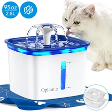 Pet Water Fountain 95Oz/2.8L Automatic with Anti-Slip Mat & Replacement Filters