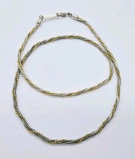 Napier twisted Chain Necklace Two Tone Gold Silver 24 in Vintage