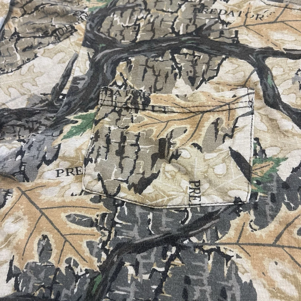 1996 PREDATOR CAMO EVOLUTION PATTERN COTTON LONG SLEEVE POCKET L HUNTING SHIRT - Image 4 of 4