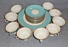 Franciscan Palomar Robins Egg Blue Porcelain China-25 Pc-Plates-Cups-MCM