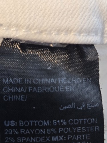 Jean court Chico's 2 (US 12) denim blanc so minceur petite amie 5 poches - Photo 10/15