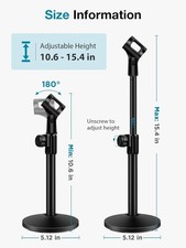 Innogear Desktop Microphone Stand, Upgraded Adjustable Table Mic Stand with Mic