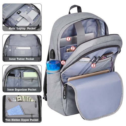 Travel Laptop Backpack Water Resistant Anti-Theft Bag with USB Charging Port ... - 第 2/4 張圖片