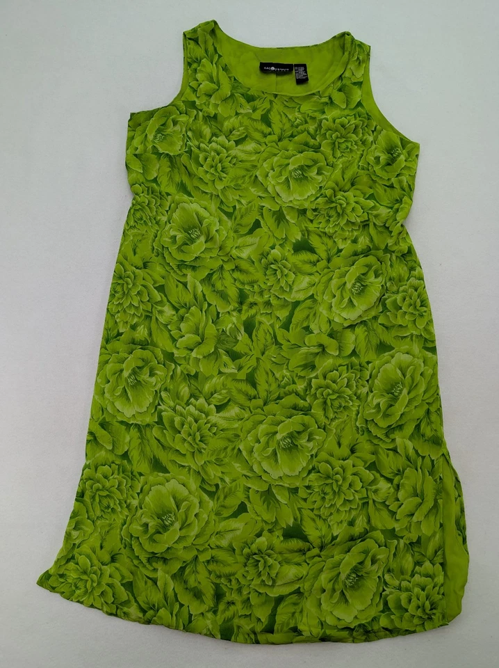 Sag Harbor Women's Dress Size 24W Green Floral Midi Maxi 90s - Image 2 of 4