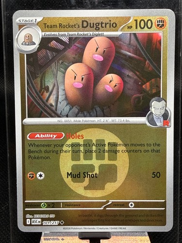 Team Rocket's Dugtrio 101/217 Energy Reverse Holo Ascended Heroes NM Pokemon - Afbeelding 1 van 2