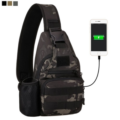 #ad Military Tactical Chest Sling Bag Molle USB Crossbody Outdoor Shoulder Backpack $26.99