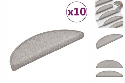 Treppenmatte Stufenmatte Treppenteppich Stufenteppich 10 Stk. 56x20 Cm Taupe