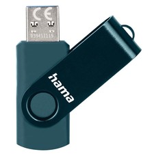 Hama Rotate 32Gb USB 3.0 Memory Pen - Rotating Cap - Keyring Petrol Blue