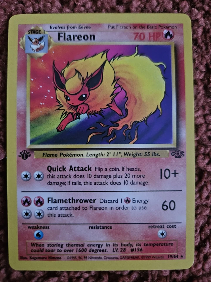 Pokemon Jungle Non Holo Flareon 1st Edition 19/64