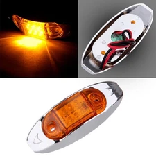 1pc For Trailer Truck Side Marker Light 12V Waterproof Lens 6LED Indicator Amber