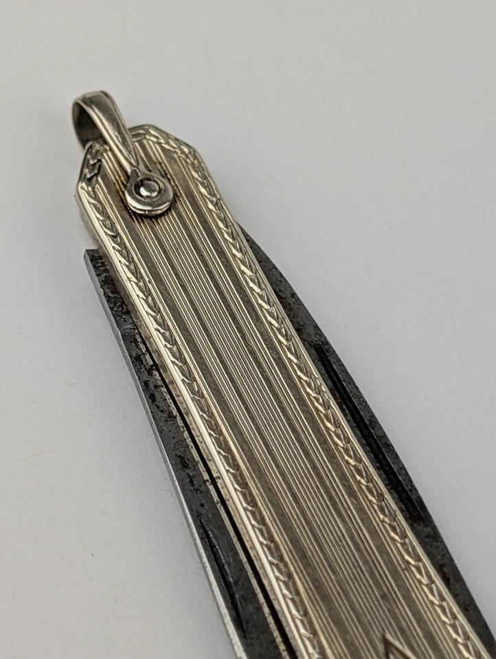 Navaja de Bolsillo Antigua Oro 14k 2 Hojas Chatelaine Reloj Llavero Pluma Cuchillo Victoriano  Foto 4 de 4