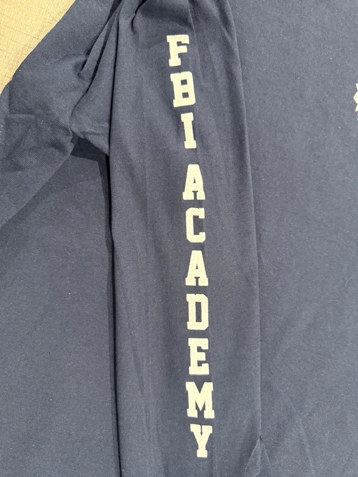 “FBI ACADEMY QUANTICO” Navy Blue Long Sleeve T-Shirt - Size M - New With Tags! - Image 3 of 4