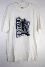 Gildan T Shirt Men Size L White Football Short Sleeve New