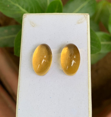 Natural citrine cabochon gemstone good color oval shape 14x10 mm #99