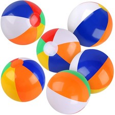 Rindion 6 Pack Beach Balls, 10 Inch Beach Balls for Kids, Rainbow Color Pool ...