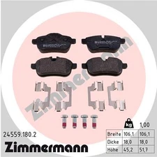 Rear axle Zimmermann 24559.180.2 brake pad set, disc brake for BMW