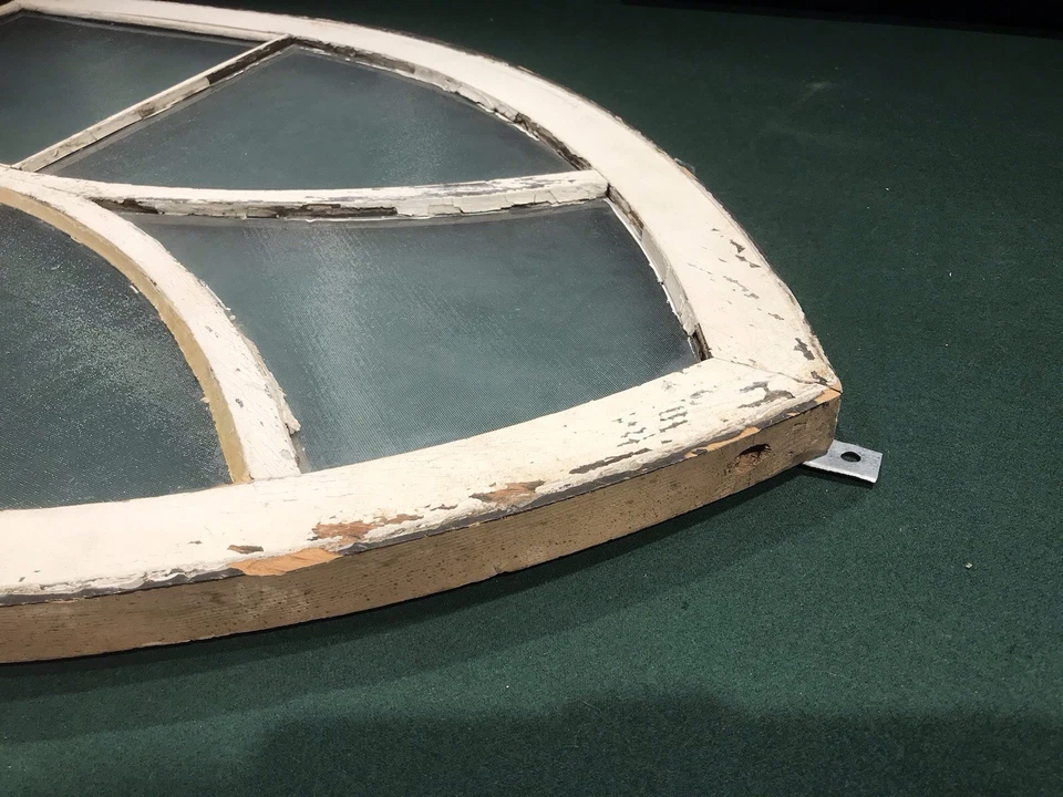 "Antigua ventana arqueada de madera arqueada de colección 41 1/4 x 28 7/8 x 1 7/8"" iglesia" Foto 3 de 4