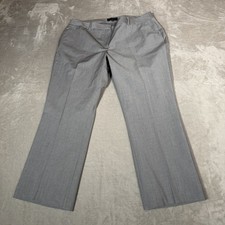 Talbots Pants Womens 14W Gray Heritage Dress Stretch High Rise Straight Leg