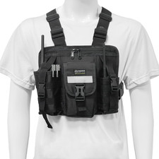 Walkie Talkie Tactical Vest Chest Harness Pouch Holster