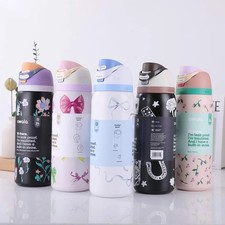 32oz Leak Proof Insulated Bottle Cute Printed Stainless Steel Owala Water Bottle