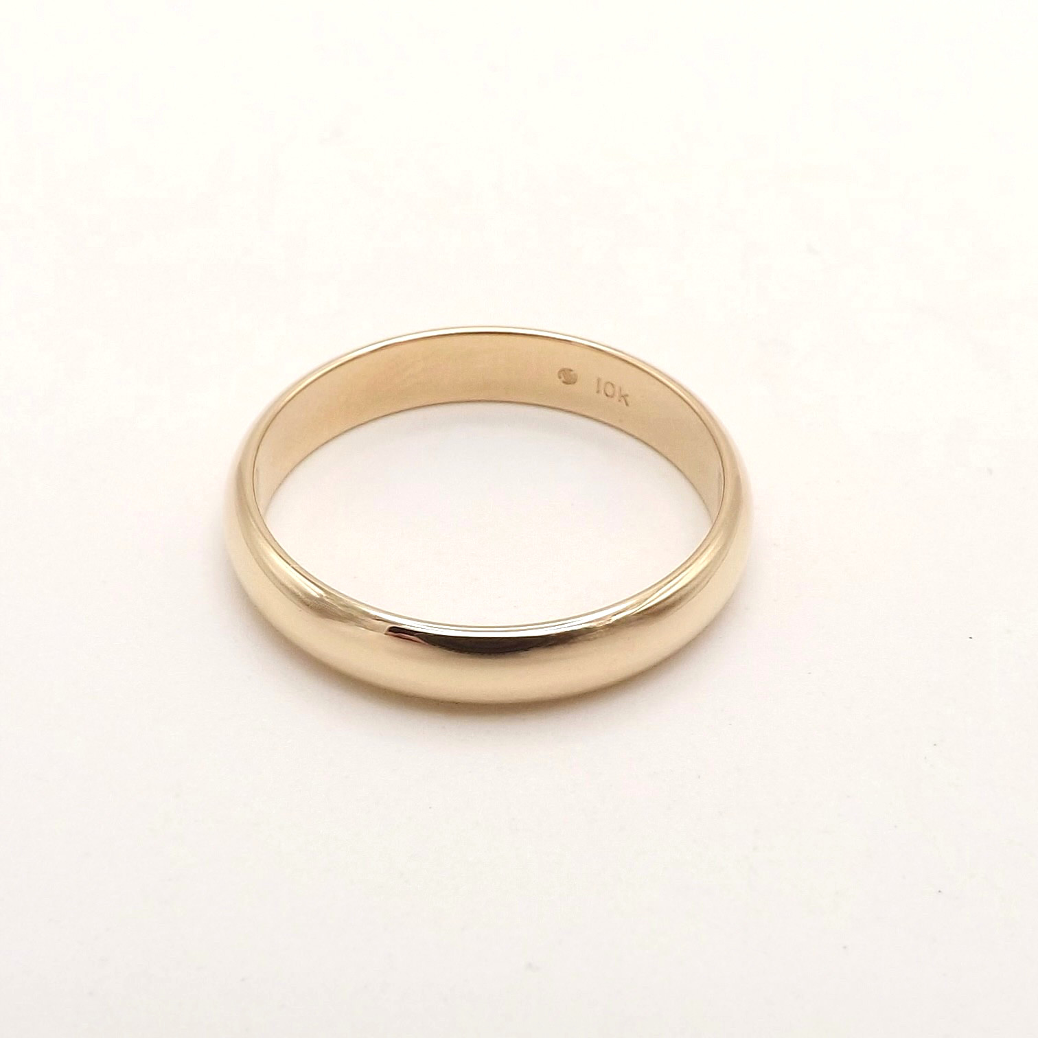 Solid 10k Gold Half Round Plain Wedding Band Ring… - image 1
