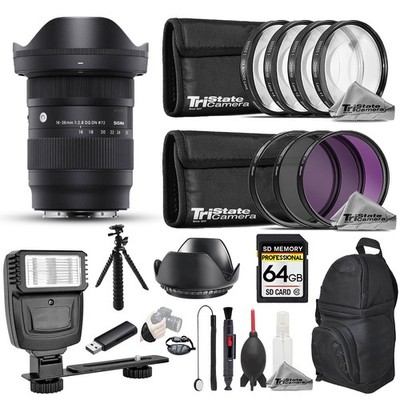 Sigma 16-28mm f/2.8 DG DN Contemporary Lens (Sony E) - 19pc 64GB Pro Bundle